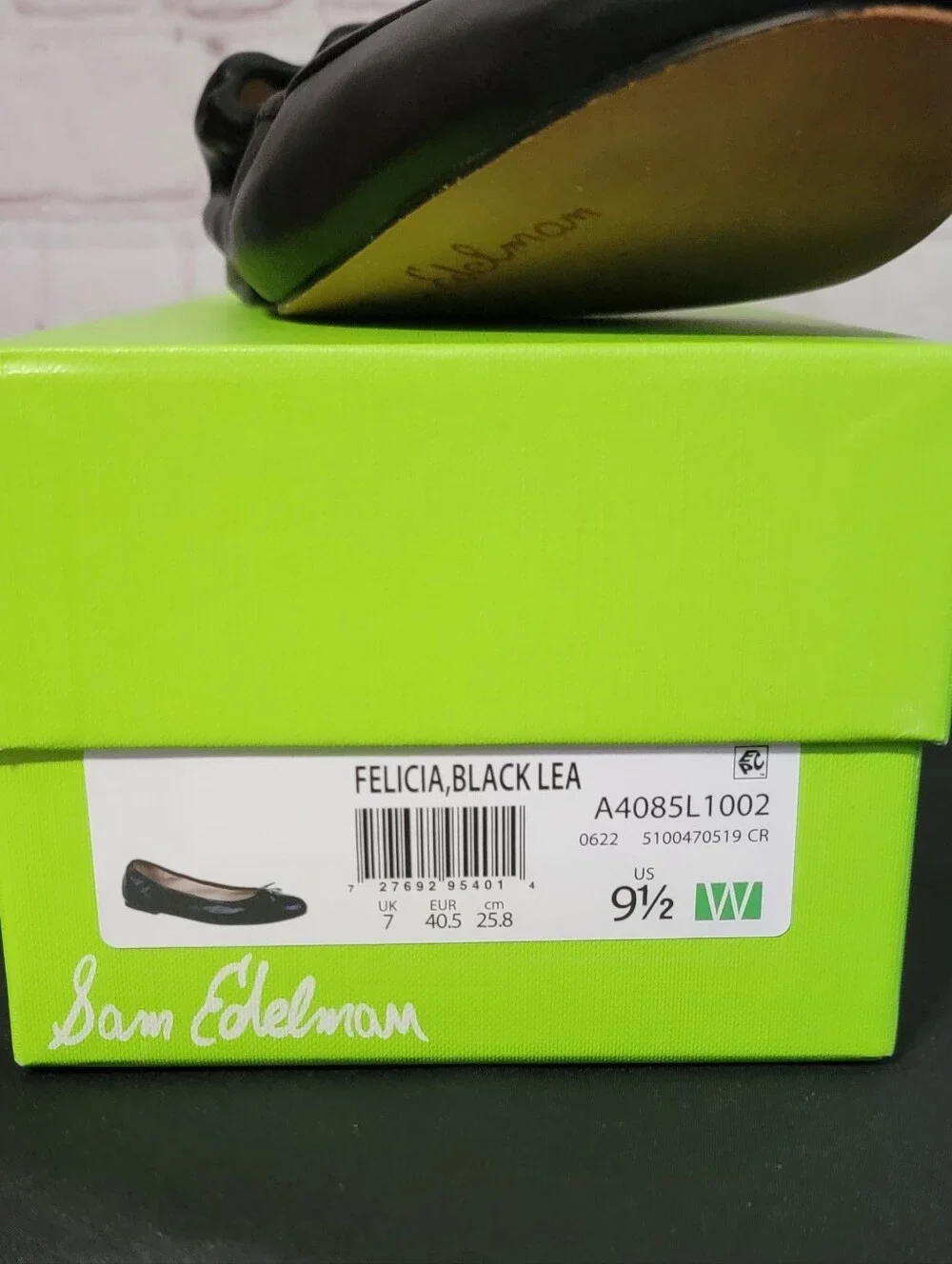 Sam Edelman Women's Black Leather Felicia Ballet Flats 9.5W